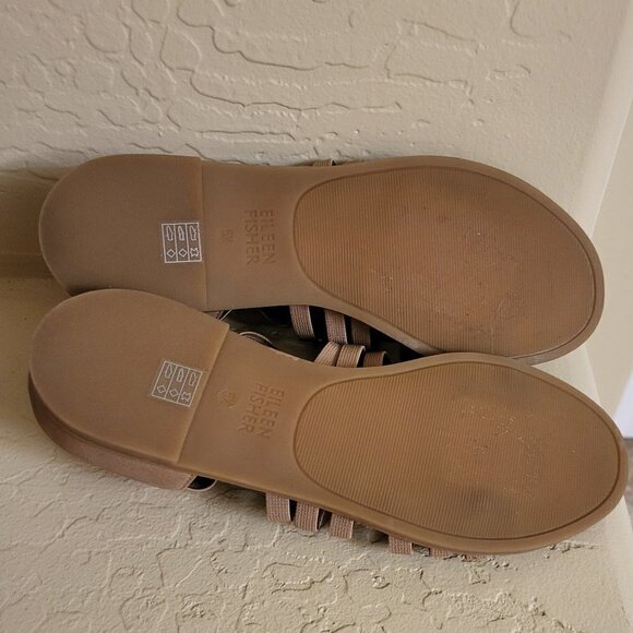 Eileen Fisher Tan Leather Strappy Rato Sandals size 5.5 NWOB - Picture 4 of 7